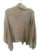 Akemi + Kin Size One Size Tan & Gold Turtle Neck Metallic Thread Poncho Sweater Tan & Gold / One Size