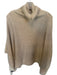 Akemi + Kin Size One Size Tan & Gold Turtle Neck Metallic Thread Poncho Sweater Tan & Gold / One Size