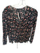 Rails Size M Black & Mauve Rayon Blend Long Sleeve Flowers Button Down Top Black & Mauve / M