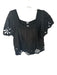 Rails Size M Black Cotton Rouched Detail Short Sleeve Cut Outs Top Black / M