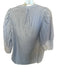 Rebecca Taylor Size M White & Blue Cotton & Linen Long Balloon Sleeve Top White & Blue / M