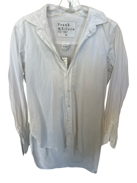 Frank & Eileen Size M White Cotton Long Sleeve Button Down Long Top White / M