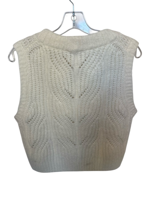 Madewell Size S Cream Acrylic Blend Cap Sleeve Chunky Knit Sweater Cream / S