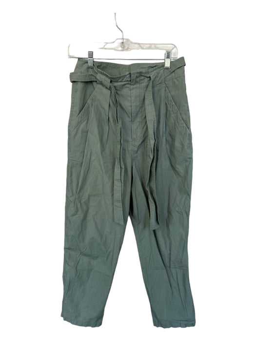 La Vie Rebecca Taylor Size 29 Green Cotton High Waist Belted Cargo Pants Green / 29