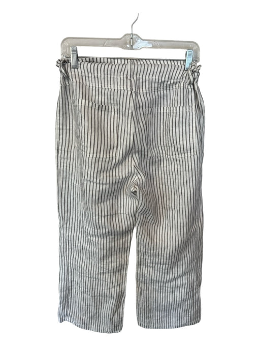 Emerson Fry Size M Gray & White Linen High Waist Striped Pants Gray & White / M