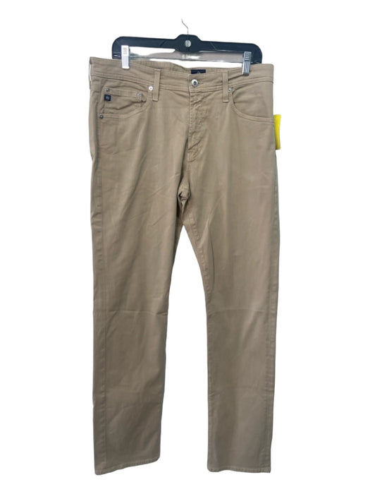AG Size 34 Beige Cotton Blend Solid Khakis Men's Pants 34