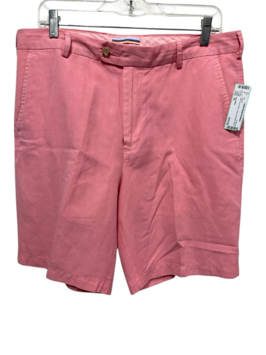 Peter Millar Size 35 Pink Linen Blend Solid Men's Shorts Pink / 35