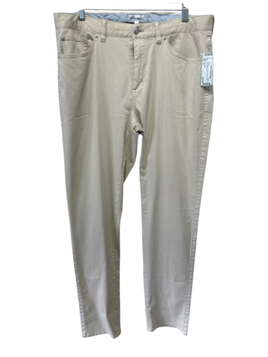 Peter Millar Size 35 Light Beige Cotton Solid Zip Fly Men's Pants Light Beige / 35