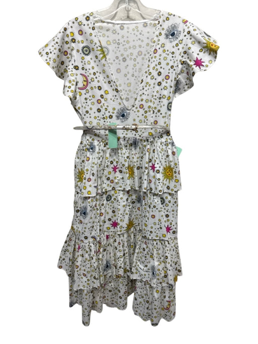 Celia B Size Small Yellow, Pink, White Cotton Blend Cap Sleeve Sun & Stars Dress Yellow, Pink, White / Small