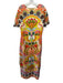 Marie Oliver Size Large Orange, Yellow, Blue Short Sleeve Abstract Floral Dress Orange, Yellow, Blue / Large
