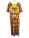 Marie Oliver Size Large Orange, Yellow, Blue Short Sleeve Abstract Floral Dress Orange, Yellow, Blue / Large