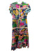 Celia B Size Small Blue, Purple, Yellow Rayon Blend Cap Sleeve Mixed Print Dress Blue, Purple, Yellow / Small