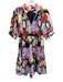CROSBY by Mollie Burch Size Small Brown, Yellow, Purple Polyester V Neck Dress Brown, Yellow, Purple / Small