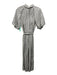 C/Meo Collective Size 8 Black & Beige Viscose Blend Short Bubble Sleeve Jumpsuit Black & Beige / 8