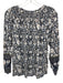 Cleobella Size Small Tan, White, Black Cotton Long puff sleeve Floral Top Tan, White, Black / Small
