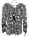 Cleobella Size Small Tan, White, Black Cotton Long puff sleeve Floral Top Tan, White, Black / Small
