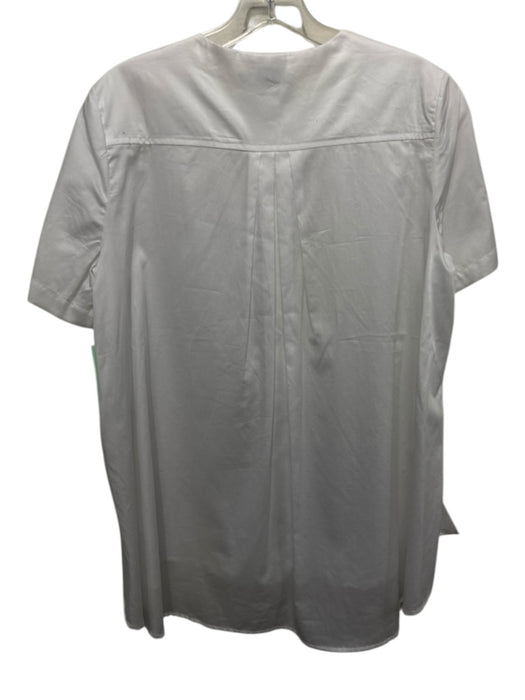 Harshman Size Small White Cotton Short Sleeve Button Front Collar Top White / Small