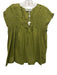 Trina Turk Size Small Olive Green Cotton Sleeveless Gathered Front Tie Top Olive Green / Small