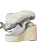 Marc Fisher Shoe Size 8.5 Taupe & Tan Suede Wicker Wedge Square Toe Sandals Taupe & Tan / 8.5