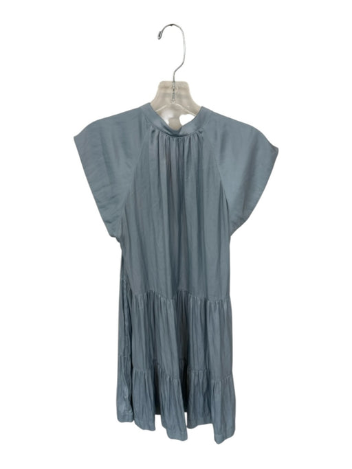 Zadig & Voltaire Size S Slate Blue Polyester Flutter Sleeves V Neck Dress Slate Blue / S