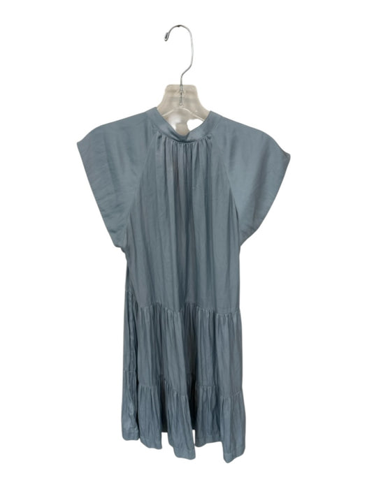 Zadig & Voltaire Size S Slate Blue Polyester Flutter Sleeves V Neck Dress Slate Blue / S