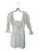 Greylin Size XS White Cotton Long Balloon Sleeve Elastic Waist Dress White / XS