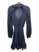 Zimmermann Size 0 Navy Blue Silk Ruffle Trim Long Sleeve Knee Length Wrap Dress Navy Blue / 0