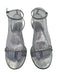 Yves Saint Laurent Shoe Size 7.5 Silver Leather open toe Twisted Detail Pumps Silver / 7.5