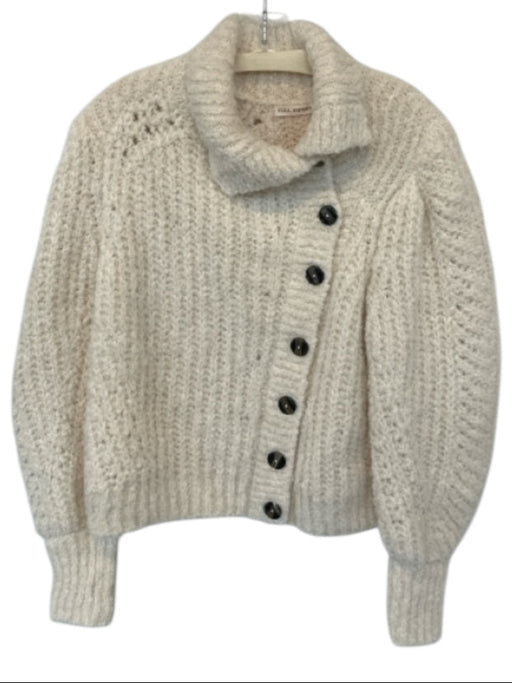 Ulla Johnson Size M Cream Alpaca Blend Chunky Knit Buttons Long Sleeve Sweater Cream / M