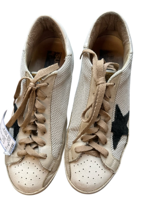 Golden Goose Shoe Size EST 8 white & tan Mesh Laces Rubber Sole Shoes white & tan / EST 8