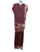 Johanna Ortiz Size 10 Burgundy, Purple, & White Viscose Drop Shoulder Dress Burgundy, Purple, & White / 10