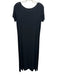 Theory Size L Black Viscose Blend slinky Short Sleeve Round Neck Maxi Dress Black / L