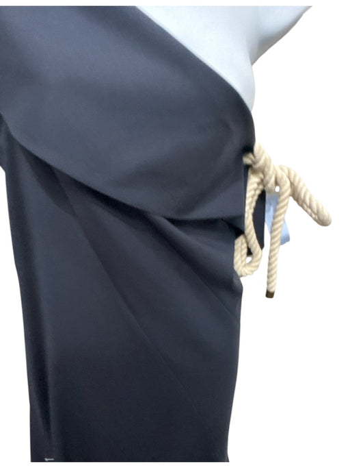 Monse Size 10 Navy & white Wool Blend One Shoulder Nautical Rope Detail Dress Navy & white / 10