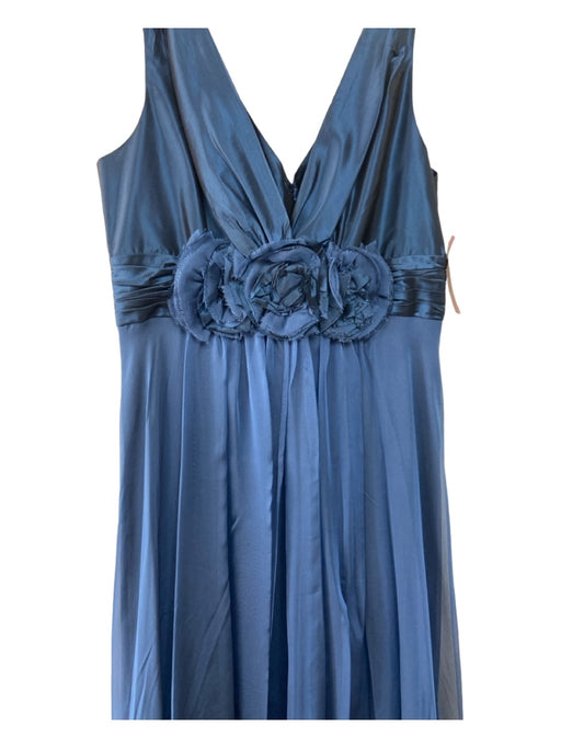 Rickie Freeman for Teri Jon Size 8 Midnight blue Silk Sleeveless Pleated Gown Midnight blue / 8