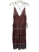 Ulla Johnson Size 6 Burgundy, Teal & Multi Cotton Blend Spaghetti Strap Dress Burgundy, Teal & Multi / 6