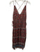 Ulla Johnson Size 6 Burgundy, Teal & Multi Cotton Blend Spaghetti Strap Dress Burgundy, Teal & Multi / 6