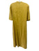 Nice Martin Size L Mustard Yellow Linen Short Sleeve Raw Edge Snap Detail Dress Mustard Yellow / L