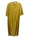 Nice Martin Size L Mustard Yellow Linen Short Sleeve Raw Edge Snap Detail Dress Mustard Yellow / L
