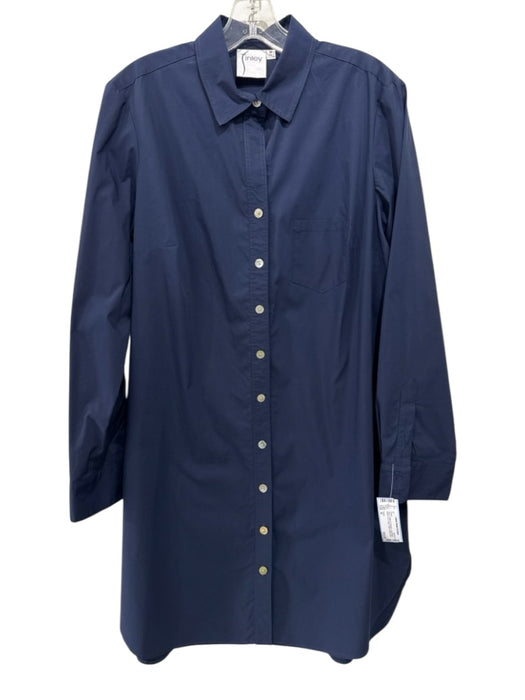 Finley Size M Navy Cotton & Polyester Long Sleeve Button Up & Collar Dress Navy / M