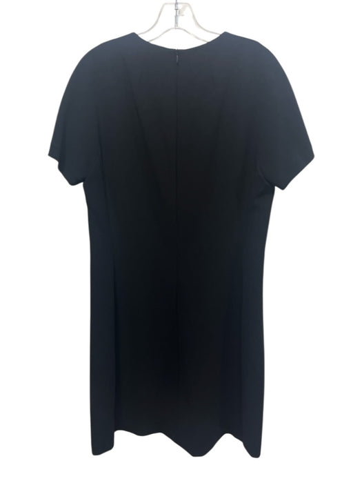 Theory Size L Black Triacetate Blend Short Sleeve High Neck Darted Shift Dress Black / L