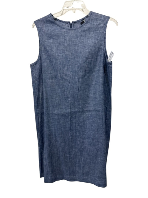 Theory Size 12 Blue Chambray Sleeveless Darted Back Zip Shift Dress Blue / 12