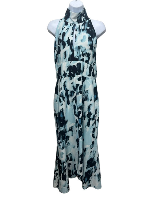 16ARLINGTON Size 12 Light Blue, White & Black Polyester Blend Sleeveless Dress Light Blue, White & Black / 12