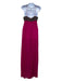 Aidan Mattox Size 8 Hot Pink & Silver Silk Spaghetti Strap Beaded Bodice Gown Hot Pink & Silver / 8