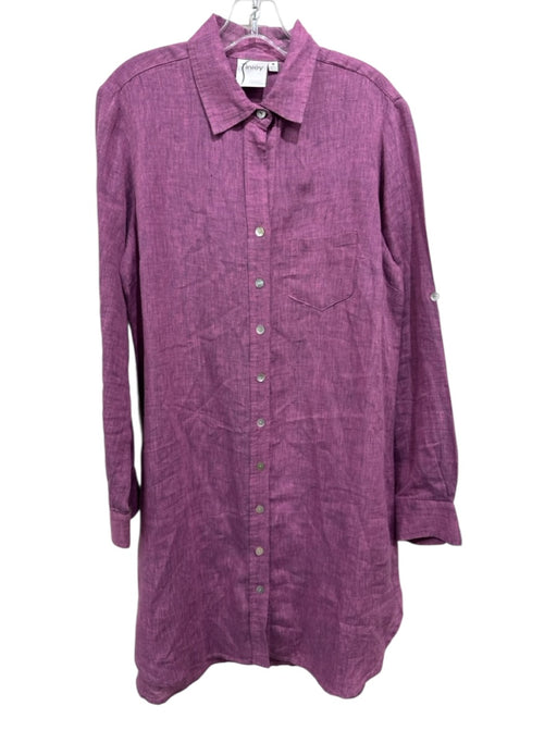 Finley Size M Pink & gray Cotton & Polyester Long Sleeve Patch Pocket Dress Pink & gray / M