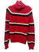 Marni Size 46/10 Red, White & Black Virgin Wool Rib Knit Turtleneck Sweater Red, White & Black / 46/10