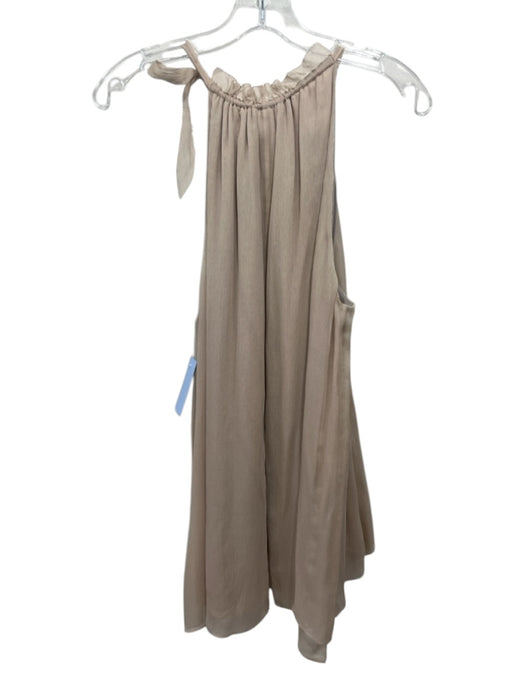 Elie Tahari Size Large Dusty Rose Silk Blend Sleeveless Gold Bead Neck Tie Top Dusty Rose / Large