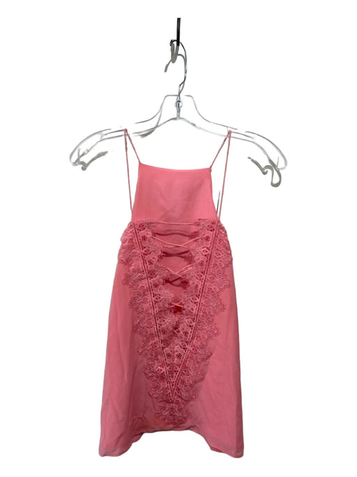 Cami NYC Size XS Pink Silk Lace Detail Sleeveless Spaghetti Strap Top Pink / XS