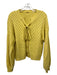 Elie Tahari Size S Yellow & Silver Acrylic Lace Up Front Ribbed Sweater Yellow & Silver / S