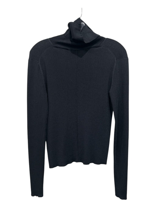 Veronica Beard Size M Black Viscose & Nylon Blend Turtle Neck Long Sleeve Top Black / M