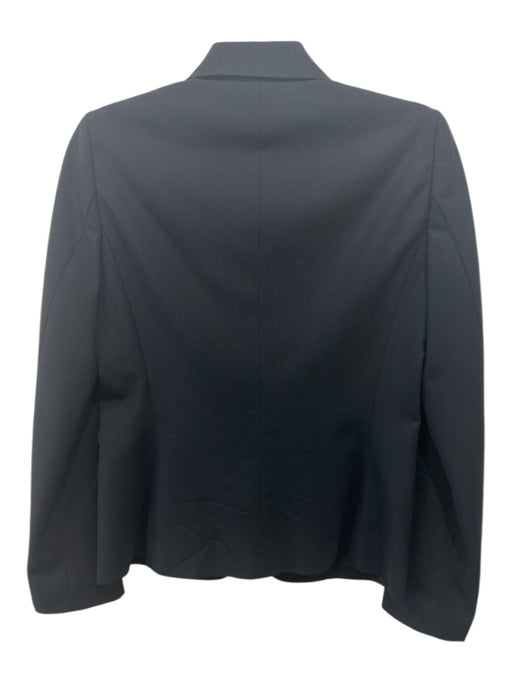 Elie Tahari Size 4 Black Virgin Wool Single Button Flap Pocket Blazer Jacket Black / 4